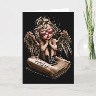 Grunge Cupid Where Art Thou Valentine Sungles Leop Card