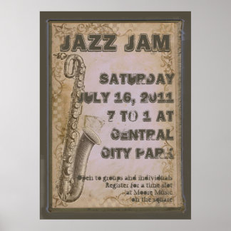 Grunge Customisable Jazz Music Festival Poster