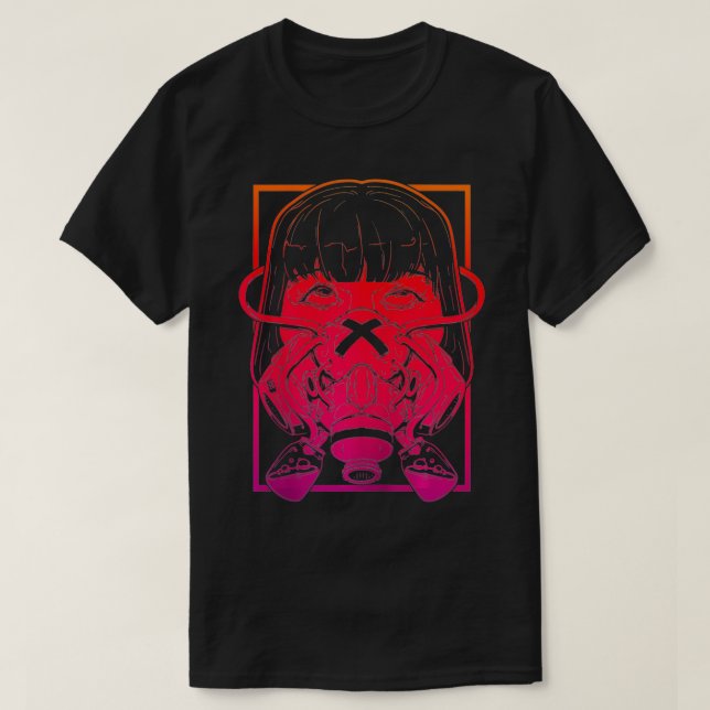 Grunge Cyber Edgy Punk  Goth Vaporwave Esthetic E T-Shirt (Design Front)