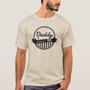 Grunge Daddy Since Year Banner Circle T-Shirt