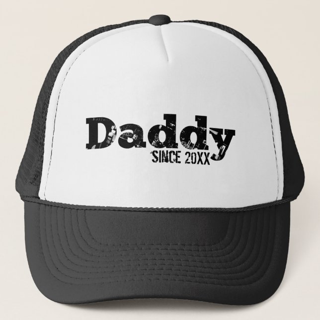 Grunge Daddy Since Year of Fatherhood Trucker Hat (Front)