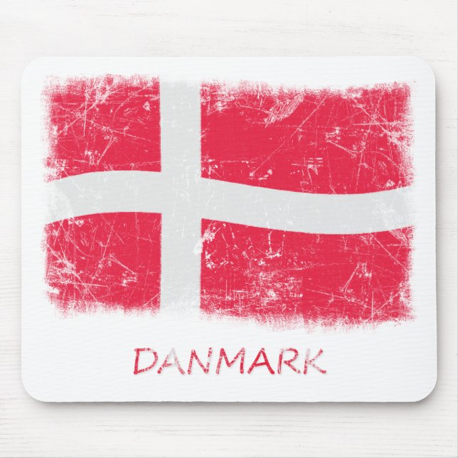 Grunge Denmark Flag Mouse Pad (Front)