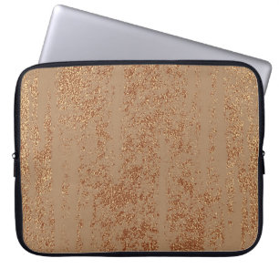 Grunge design. Copper glossy background. Metallic Laptop Sleeve