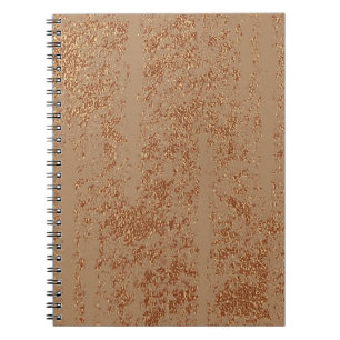 Grunge design. Copper glossy background. Metallic Notebook