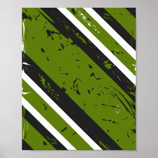 Grunge Diagonal Stripes Abstract Design Poster