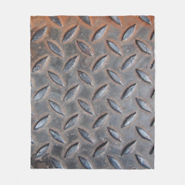grunge diamond metal background, Welded steel surf Fleece Blanket (Front)