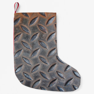 grunge diamond metal background, Welded steel surf Small Christmas Stocking