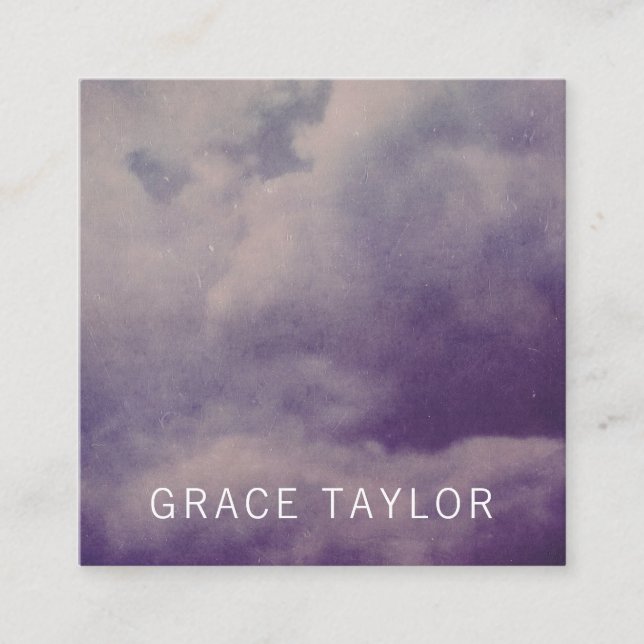 Grunge Dirty Clouds Client Profile Card Set (Front)