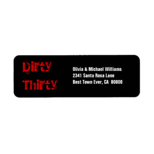 Grunge Dirty Thirty 30th Birthday Red Black White