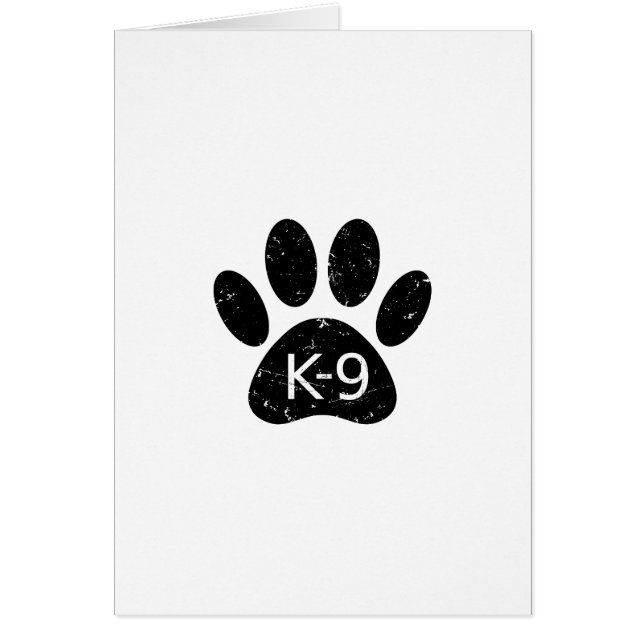 Grunge Distressed Dog Paw K-9 (Front)