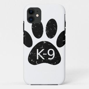 Grunge Distressed Dog Paw K-9 iPhone 11 Case