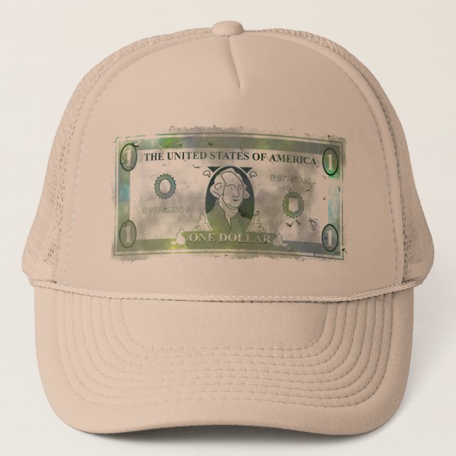 Grunge Dollar Trucker Hat (Front)