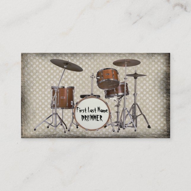 Grunge drummer custom musician cards (Front)