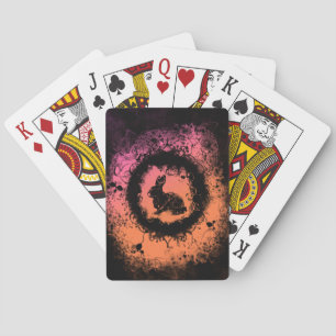 Grunge Easter Bunny Playing Cards