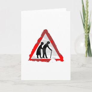 Grunge Elderly People Sign Card