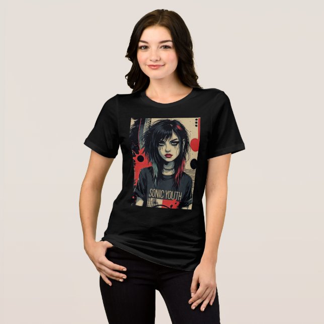 Grunge Emo Girl Tri-Blend Shirt (Front Full)