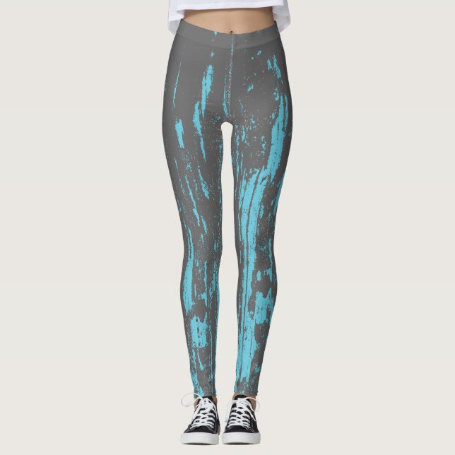 Grunge, Faded, Aqua Cool All-Over Print Tank Top Leggings (Front)