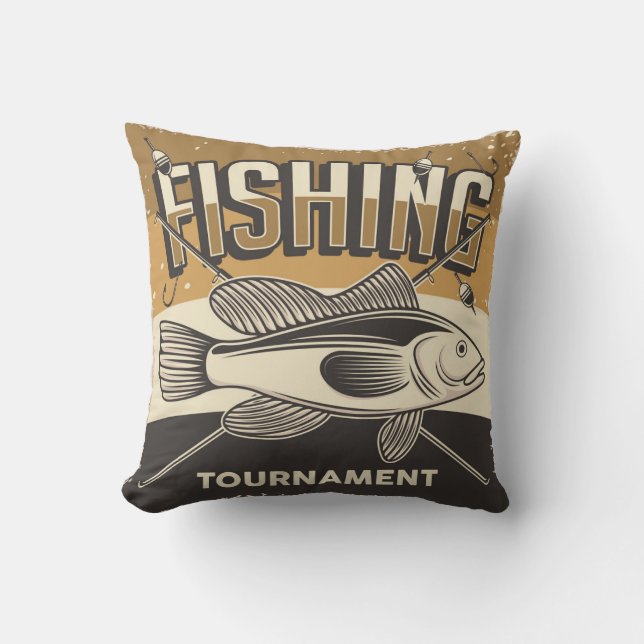Grunge Fishing Cushion (Front)