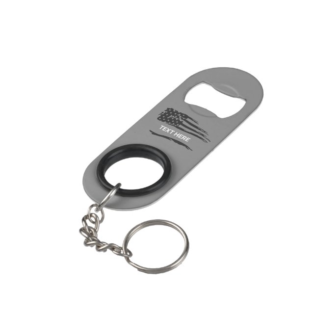 Grunge Flag Grey Corrections Bottle Opener (Back Angled)