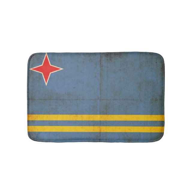 Grunge Flag Of Aruba (Netherlands) Bath Mat (Front)