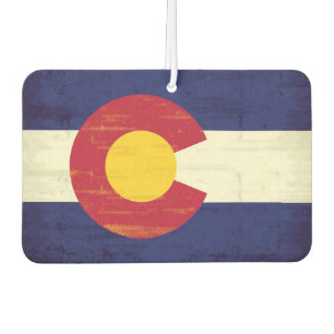 Grunge Flag of Colorado Car Air Freshener
