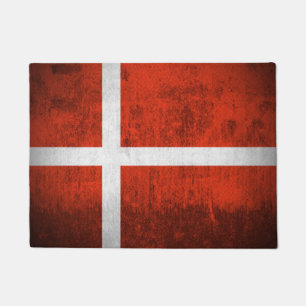 Grunge Flag Of Denmark Doormat