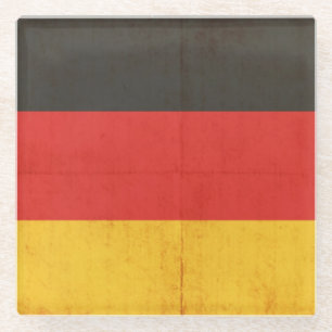 Grunge Flag Of Germany Glass Coaster