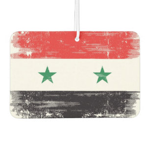 Grunge Flag of Syria. Car Air Freshener