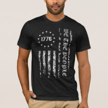 Grunge Flag We the People 1776 Black and White