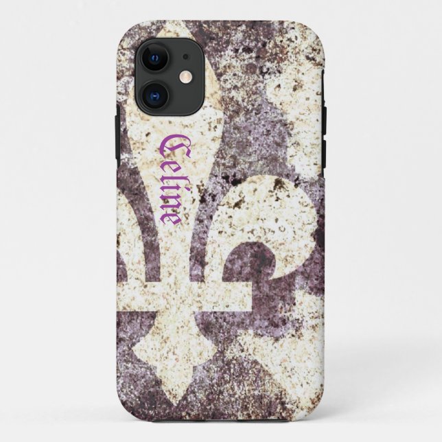 Grunge fleur de lis phone case (Back)