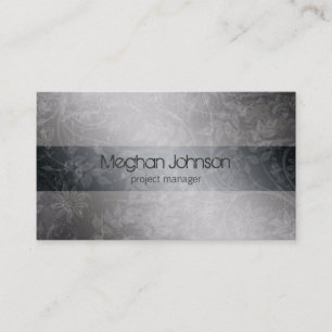 Grunge Floral Grey Trendy Business Card