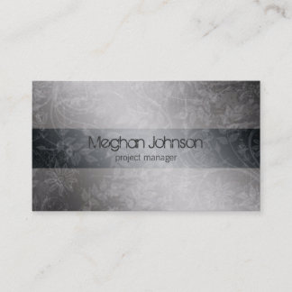 Grunge Floral Grey Trendy Business Card