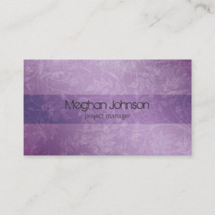 Grunge Floral Purple Trendy Business Card