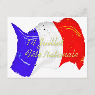 Grunge French Flag Postcard