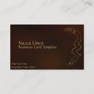 Grunge Geoglyph Logo Gold Metallic Nazca Lines Business Card