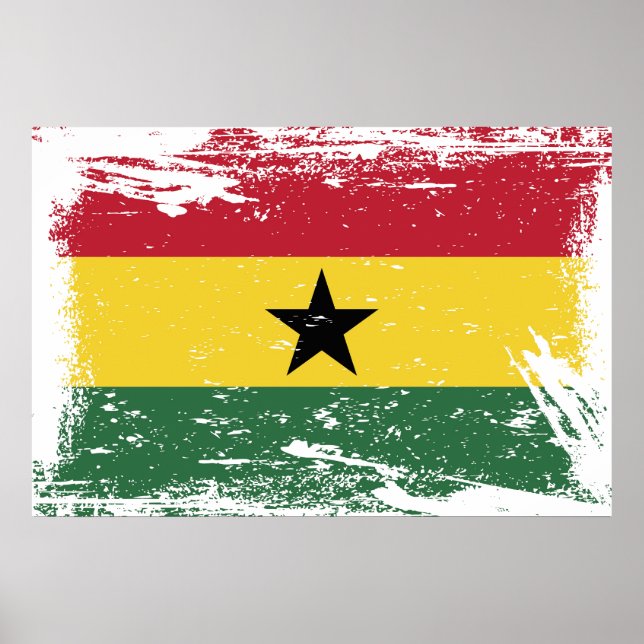 Grunge Ghana Flag Poster (Front)