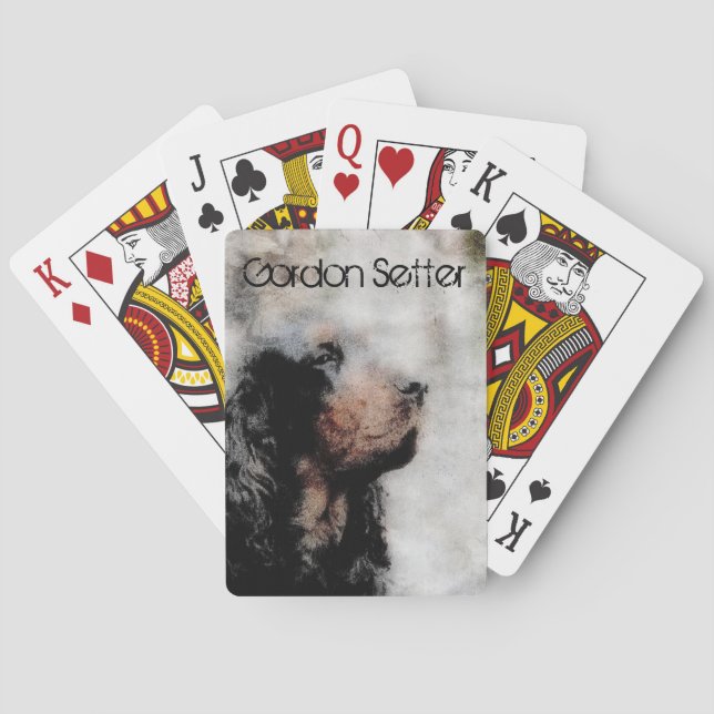 Grunge Gordon Setter Playing Cards (Back)