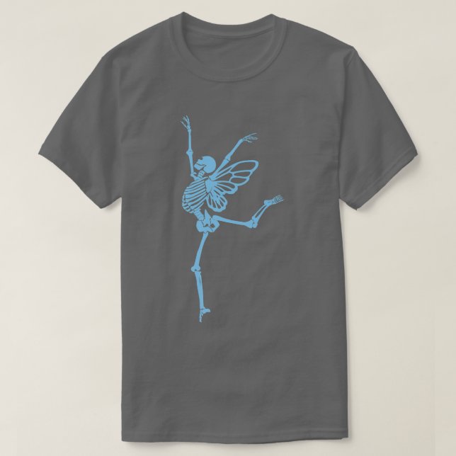 Grunge Goth Dancing Skeleton Fairy T-Shirt (Design Front)