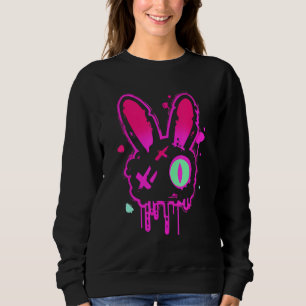 Grunge Graffiti Rabbit Pastel Goth Punk Edgy Psych Sweatshirt