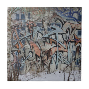 Grunge Graffiti Wall Tile