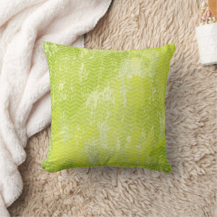 Grunge green chevron pattern modern cushion