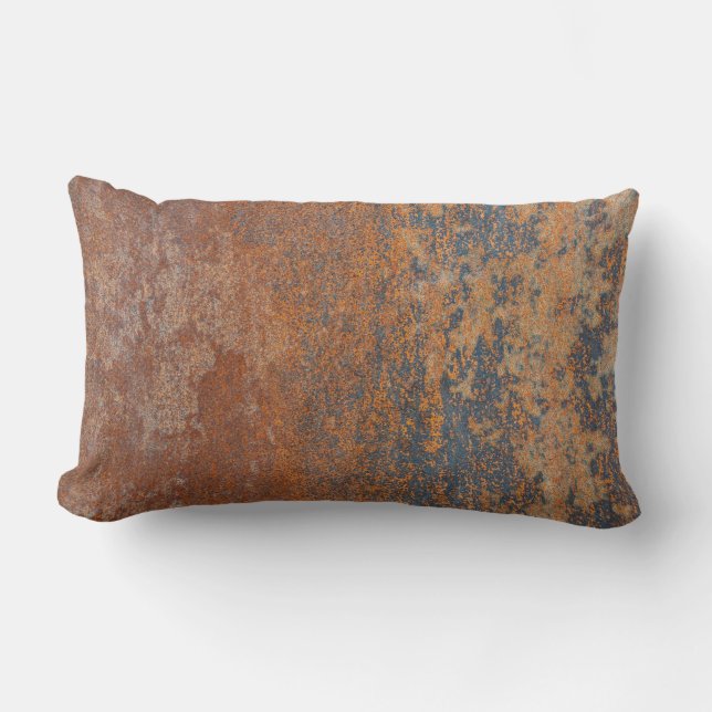 GRUNGE GREY n RUST THROW PILLOW (Front)