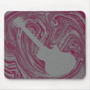 Grunge Guitar Mousepad, Pink Mouse Pad