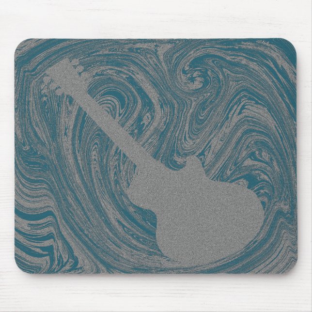 Grunge Guitar Mousepad, Turquoise Mouse Pad (Front)