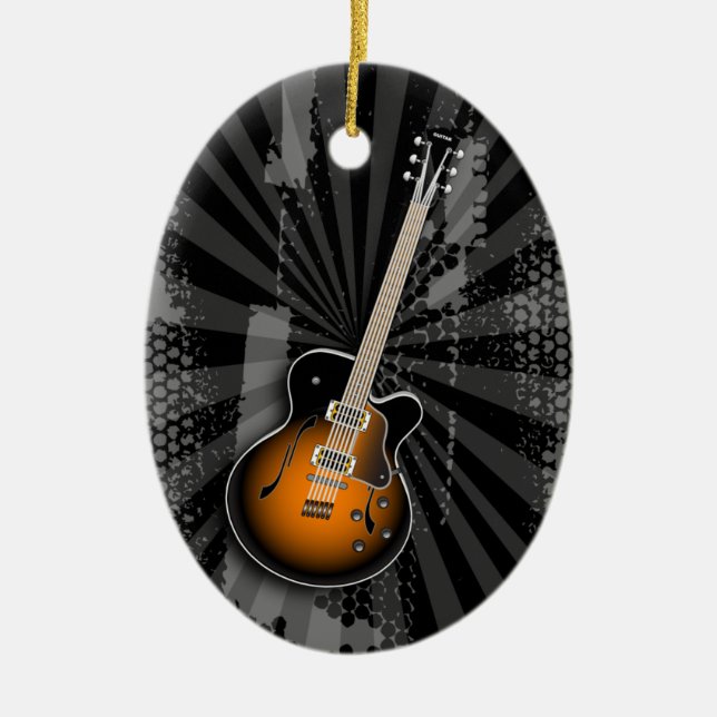 Grunge Guitar Ornament (Front)