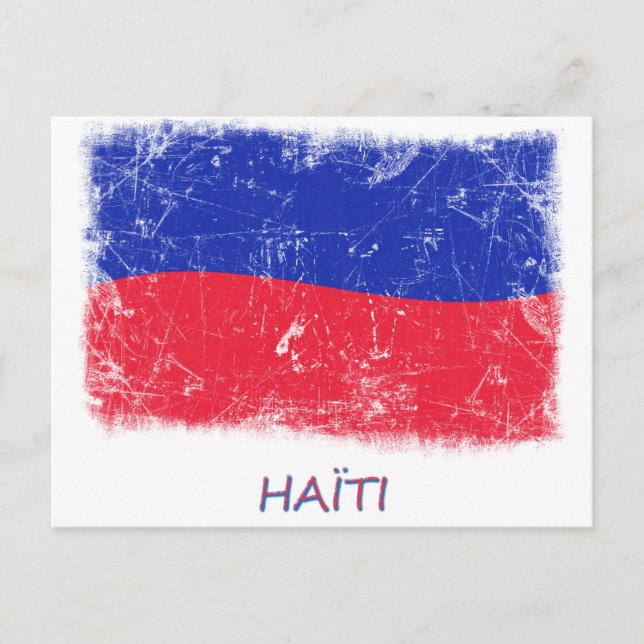 Grunge Haiti Flag Postcard (Front)