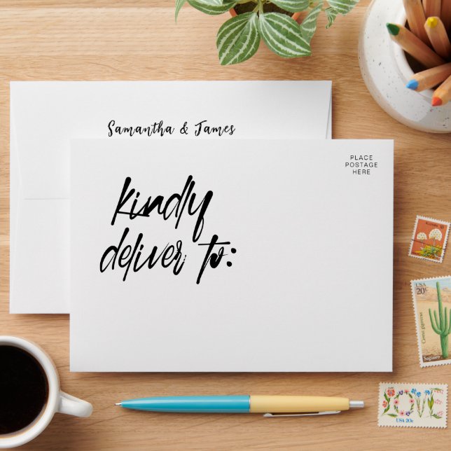 Grunge Halloween kindly deliver Wedding envelope (Desk)