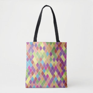 Grunge Harlequin Pattern Tote Bag