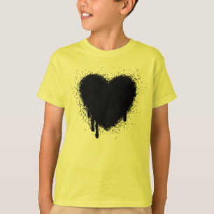Grunge Heart - Black T-Shirt