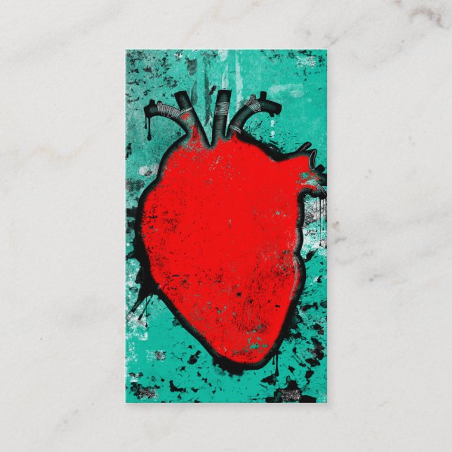 grunge heart business card (Front)
